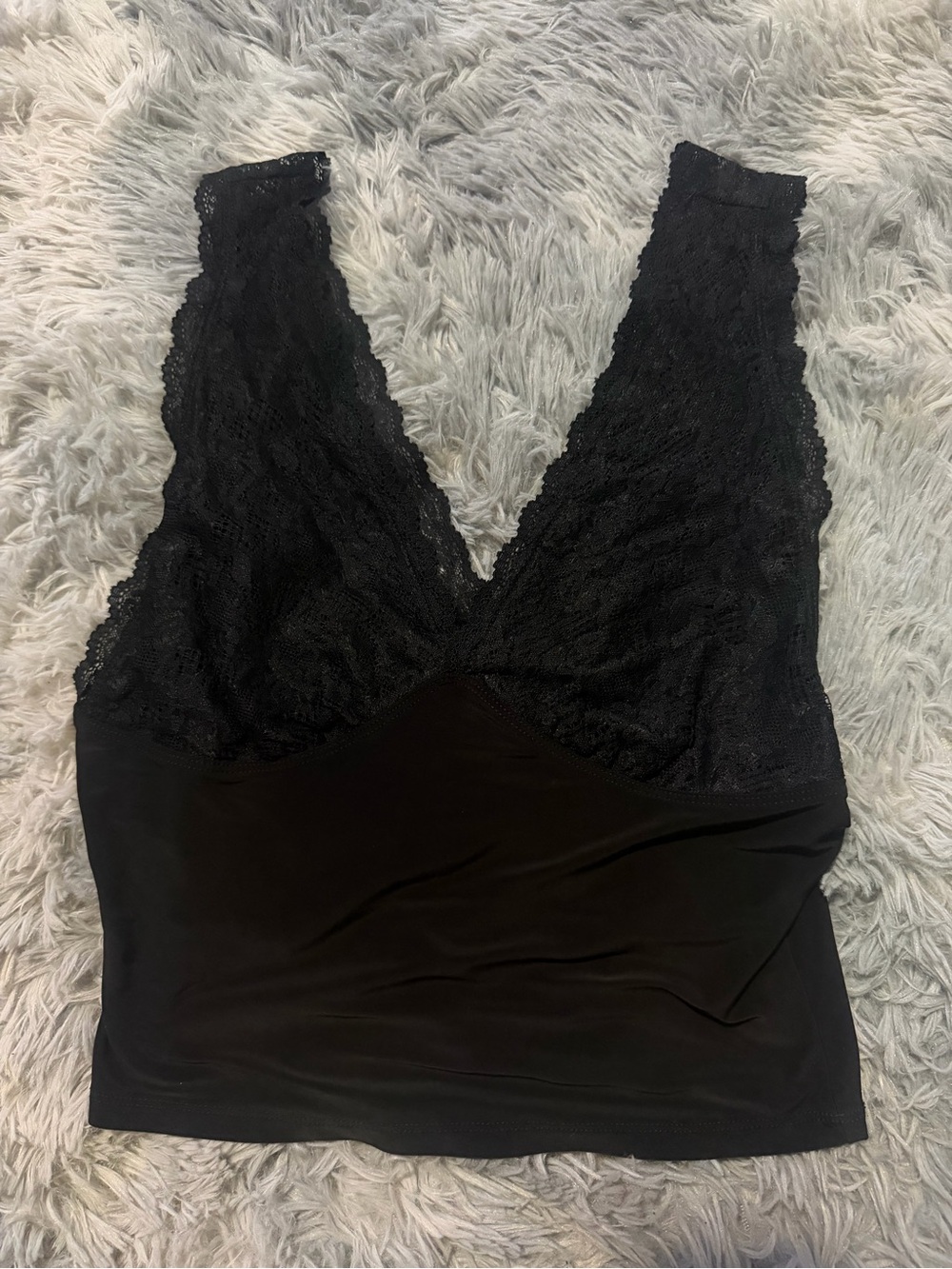 Forever 21 Black Lace V-Neck Bandeau Brami